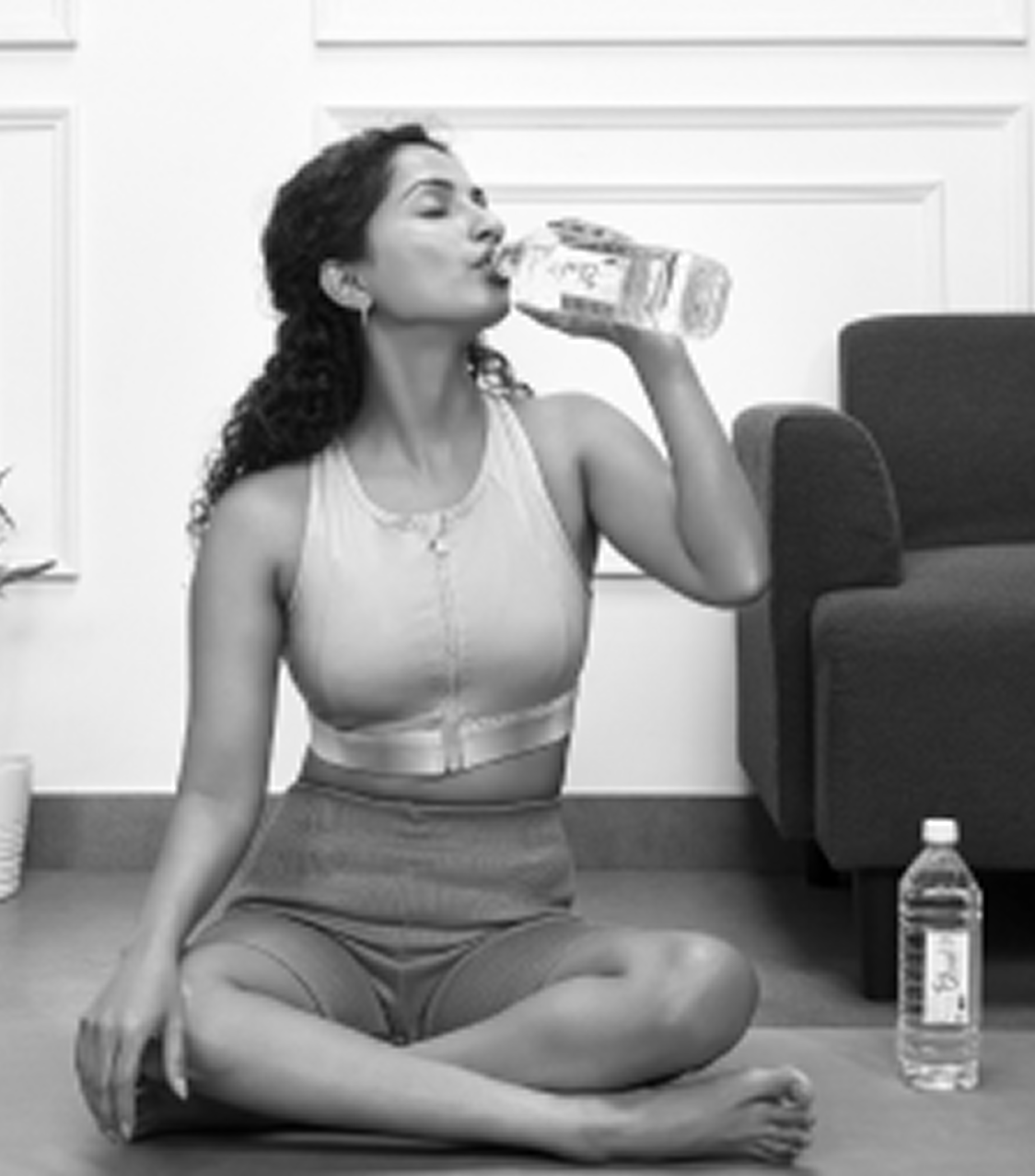 Girl Drinking by Bottle